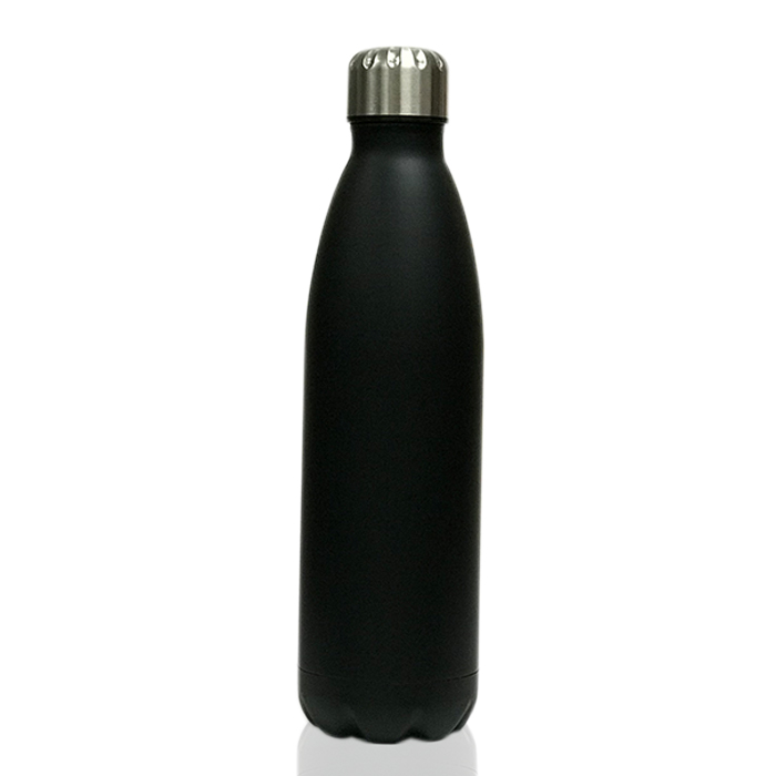 Geneva SS Water Bottle Matte Black Elcyda Decorating Inc.